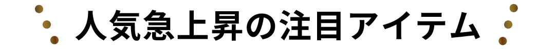 人気急上昇の注目アイテム